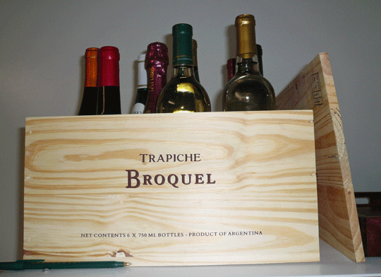 Open boxes with a corkscrew