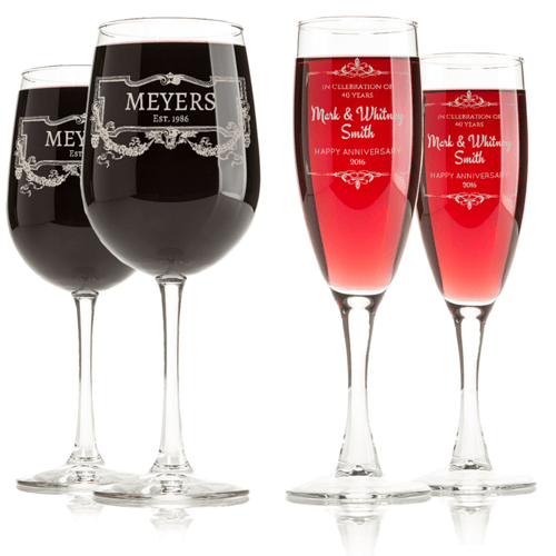 Commemorative Engraved Wine Glasses