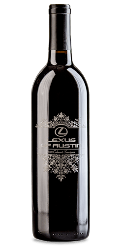 Lexus of Austin personalized wine bottle