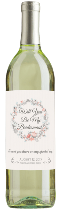 Will You Be My Bridemaid Wine Bottle