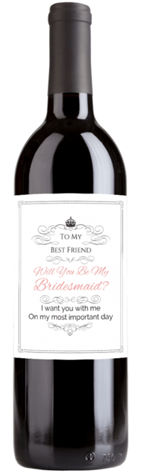 Will You Be My Bridemaid Wine Bottle