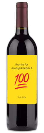 say thanks with an emoji wine gift