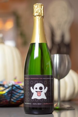 ghost emoji wine bottle