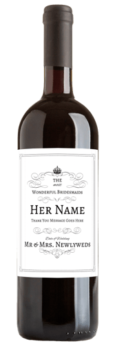 Bridesmaid Gift: Custom Wine Bottle