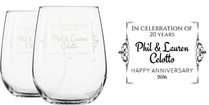 Engraved Wine Glasses Without Stems