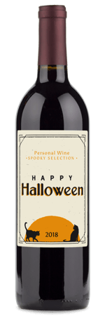 halloween cat wine bottle