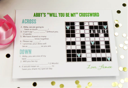 Crossword bridesmaid propsal