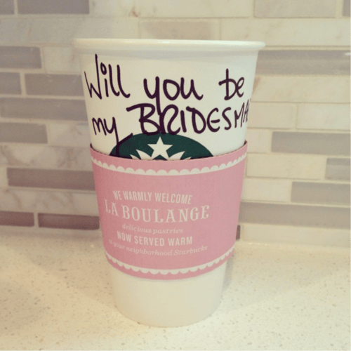 starbucks bridesmaid propsal