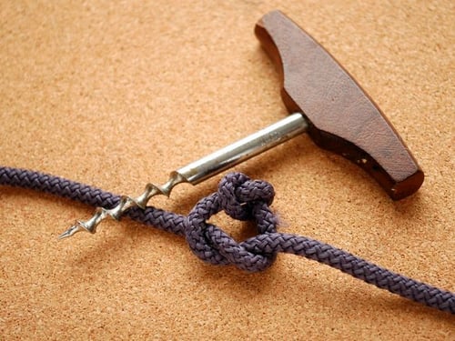 Untie a knot wit a corkscrew