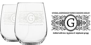 Monogrammed Engraved Wine Glasses