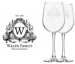 Monogrammed Engraved Wine Glasses