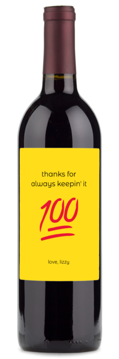 say thanks with an emoji wine gift