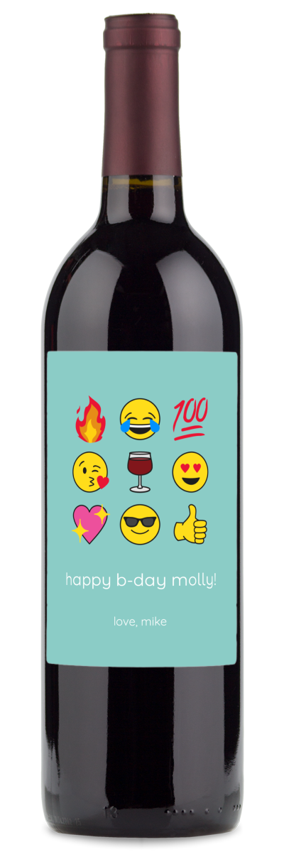 wine gifts for birthdays with emojis