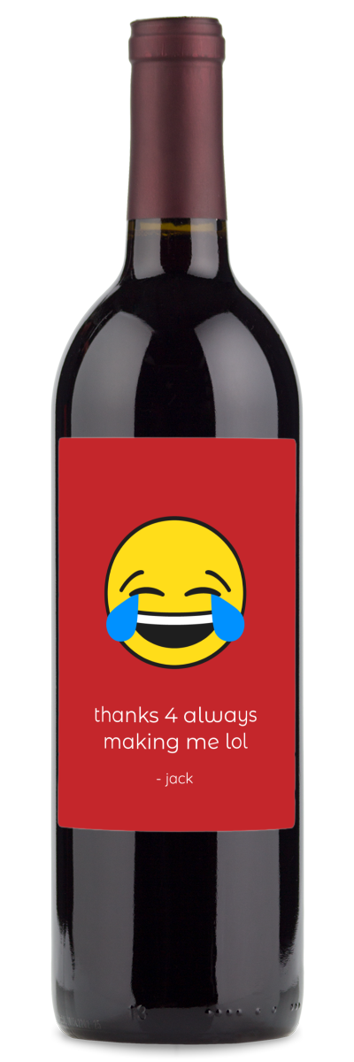 say thanks with an emoji wine gift